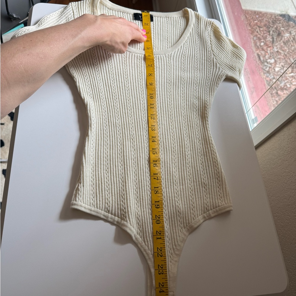 VICI Cream Ribbed Knit Bodysuit - Picture 9 of 9